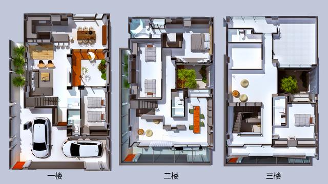 有中庭天井 室内滑梯 亲子室，打造10mX10m三代同堂自地自建房