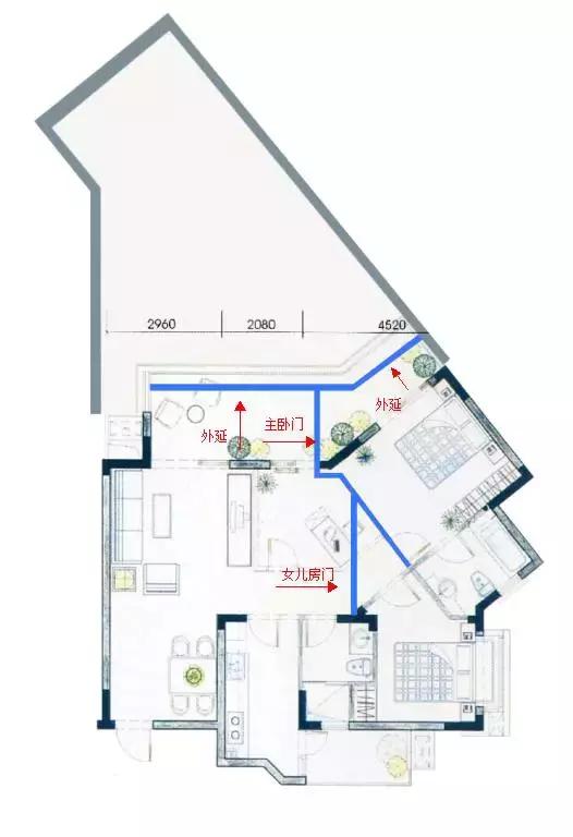 重庆南岸一套奇葩房型，爆改后客厅与书房放一块，美出新天际！