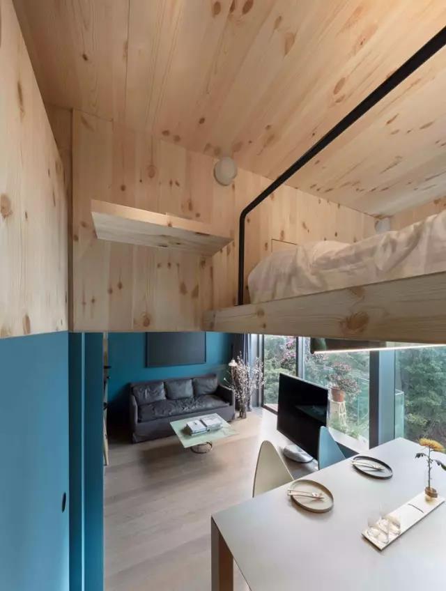 房高三米也能打隔层，看看34㎡公寓怎么装成树屋的！