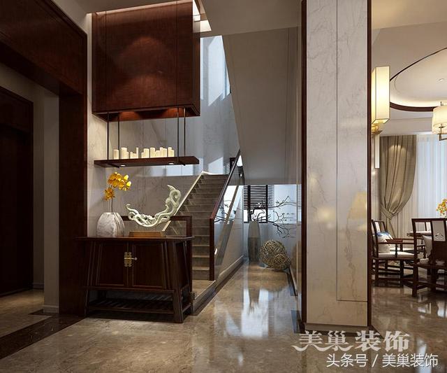 郑州思念果岭500平别墅新中式风格，以简约的处理手法容入轻奢