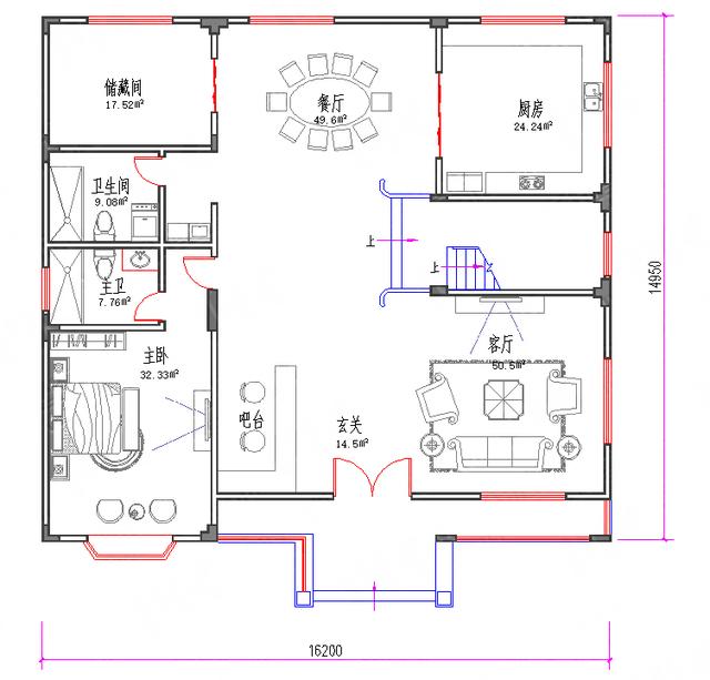 五层150万大别墅4厅13室16×15带吧台酒吧套房全套Cad施工图