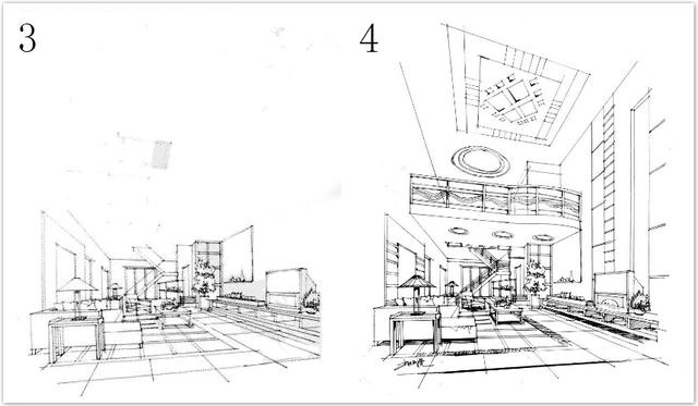 室内设计的空间感 教你室内透视线稿手绘以及客厅布置小技巧