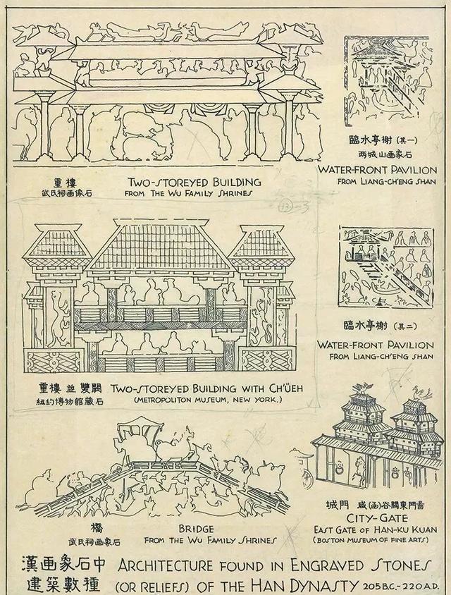 古建筑结构分类 梁思成古建筑测绘手稿 CAD古建筑图纸分享