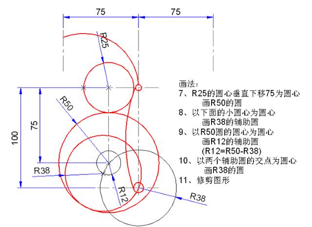 新手必收的CAD练习图，内附详细步骤教程！