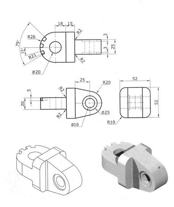 CAD3D练习图纸，有兴趣的朋友可以绘制下