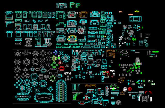 常用CAD室内设计图块素材，室内设计师必备！