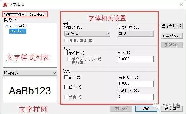 CAD的文字样式应该如何设置？
