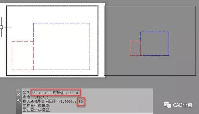 为什么模型空间设置好的虚线到布局显示为实线？