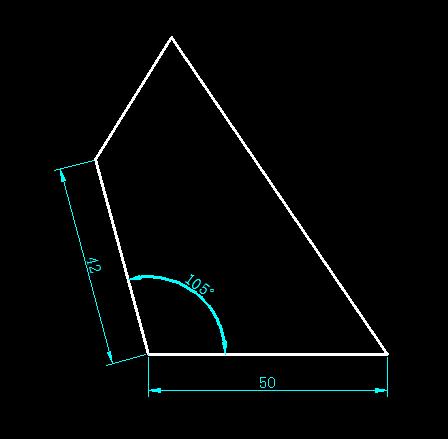 CAD练习题；已知四边长度和一个角，检验你水平的题目