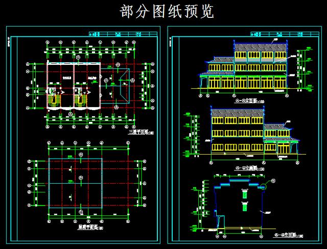 中国古建筑的CAD图纸，我们一起领会古文化精髓