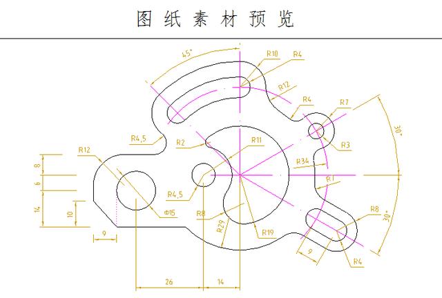 100个CAD机械零件平面练习图纸分享 学习CAD 多加练习是王道