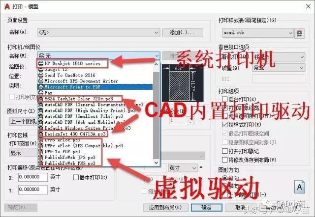 CAD打印的基本操作和重要的注意事项