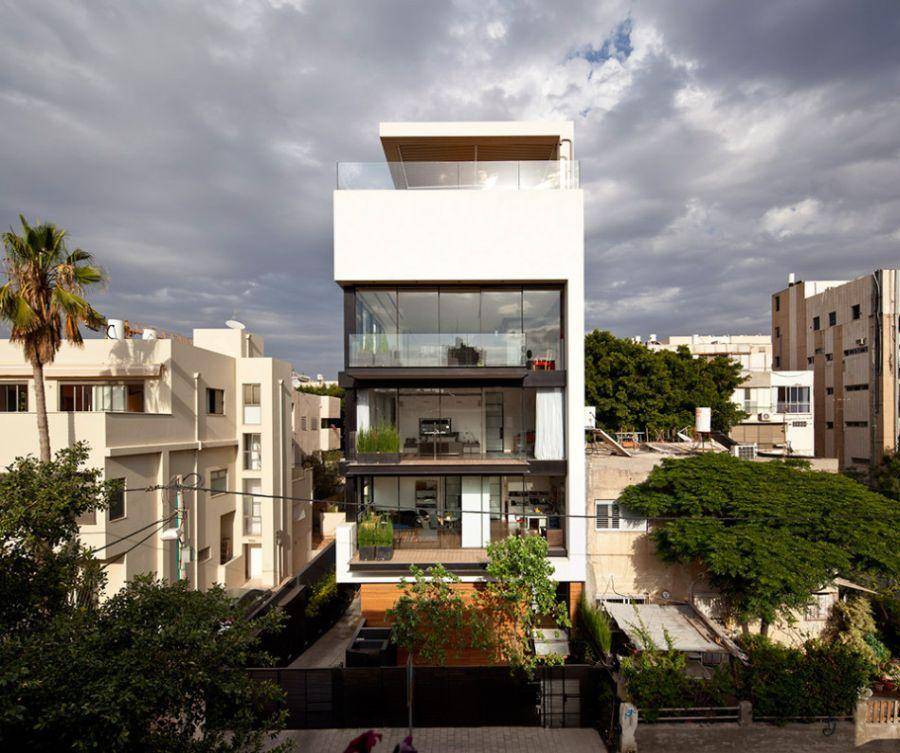 世界建筑, 以色列特拉维夫, 一座“5层”的奢华别墅, 顶部露台泳池, 超霸气
